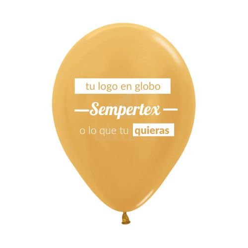 Muestra globo metal sempertex dorada